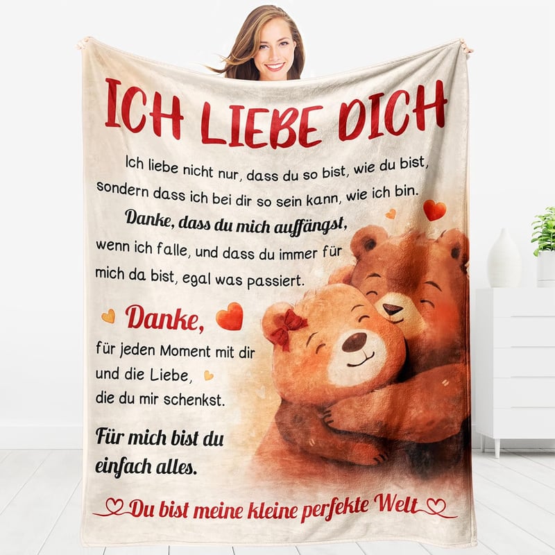 Hochzeitstagsgeschenk: Kuscheldecke für Männer und Frauen