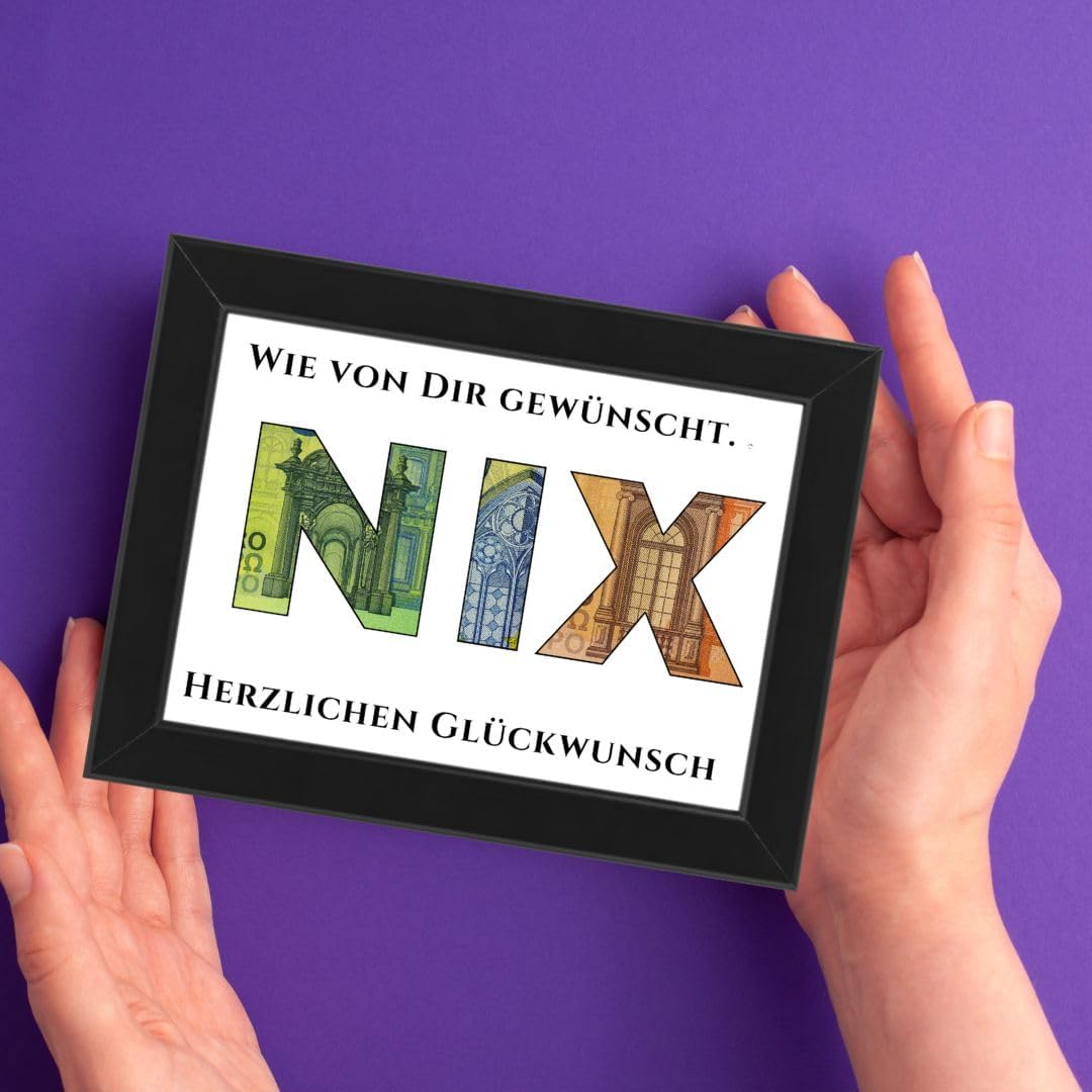 Lustige Geldgeschenke zum Geburtstag | Geschenkidee für Paare | Schwarzer Rahmen