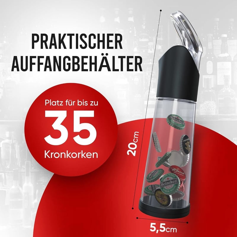 Flaschenöffner mit Auffangbehälter für Männer und Bierliebhaber
