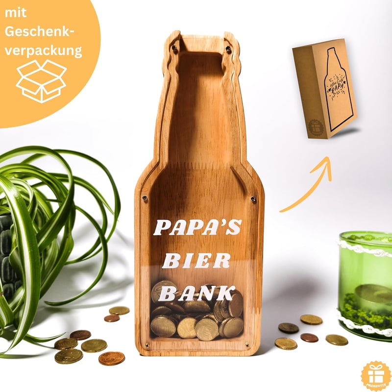 Sparbox für Kronkorken - Geschenke für Väter zum Geburtstag