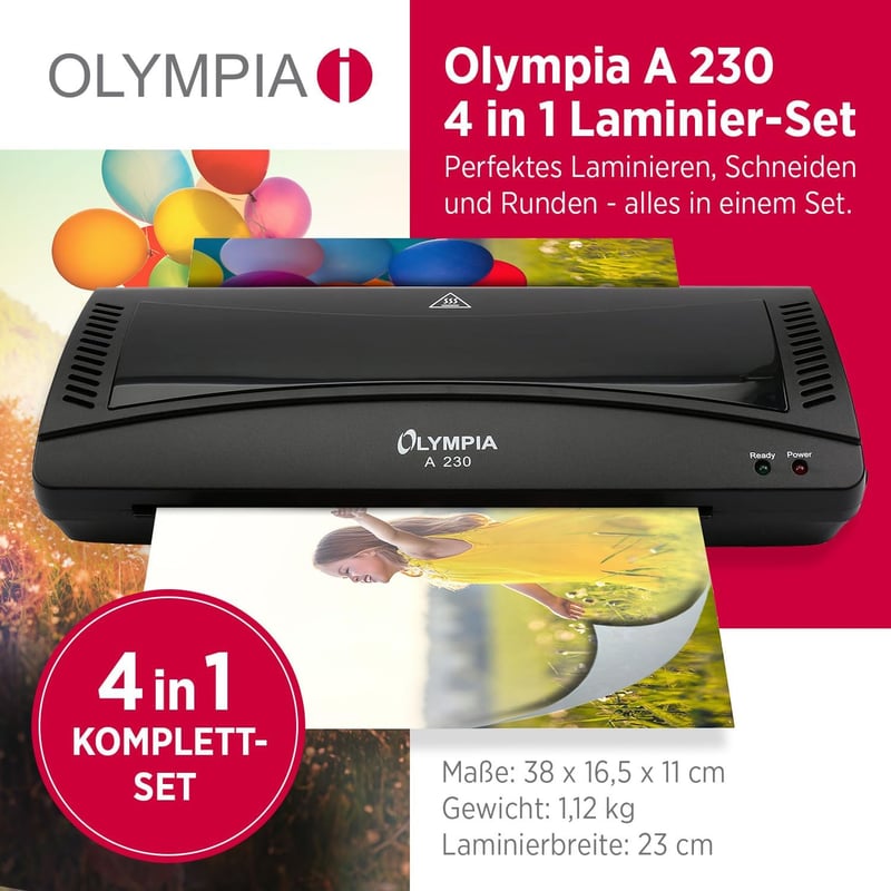 Olympia A230 Laminiergerät 4-in-1 mit Zubehör für A4-Dokumente