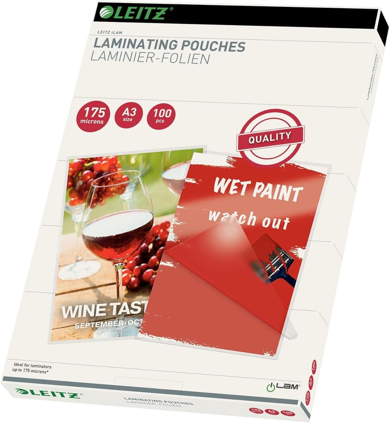 Leitz Heißlaminierfolien A3 175 µm, 100er Pack, transparent, glänzend