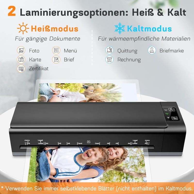 Nigecue 6-in-1 Laminiergerät A3 mit 30 Folien für Heim und Büro