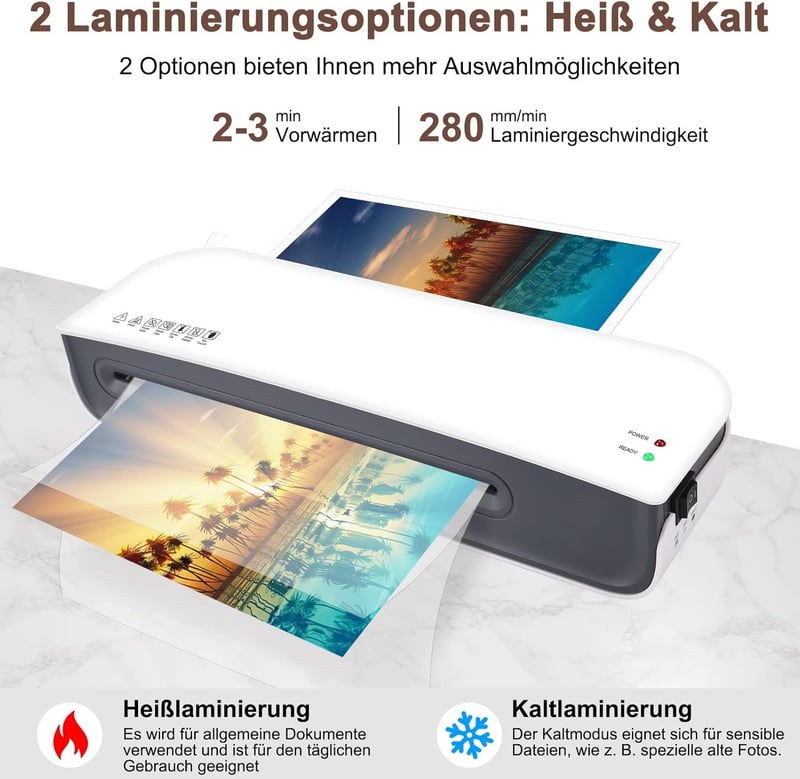 Nigecue Laminiergerät A4, 4-in-1 für Heim- und Bürozwecke