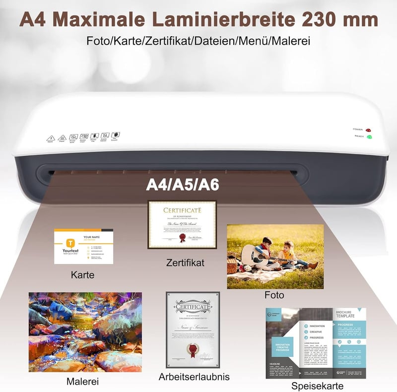 Nigecue Laminiergerät A4, 4-in-1 für Heim- und Bürozwecke
