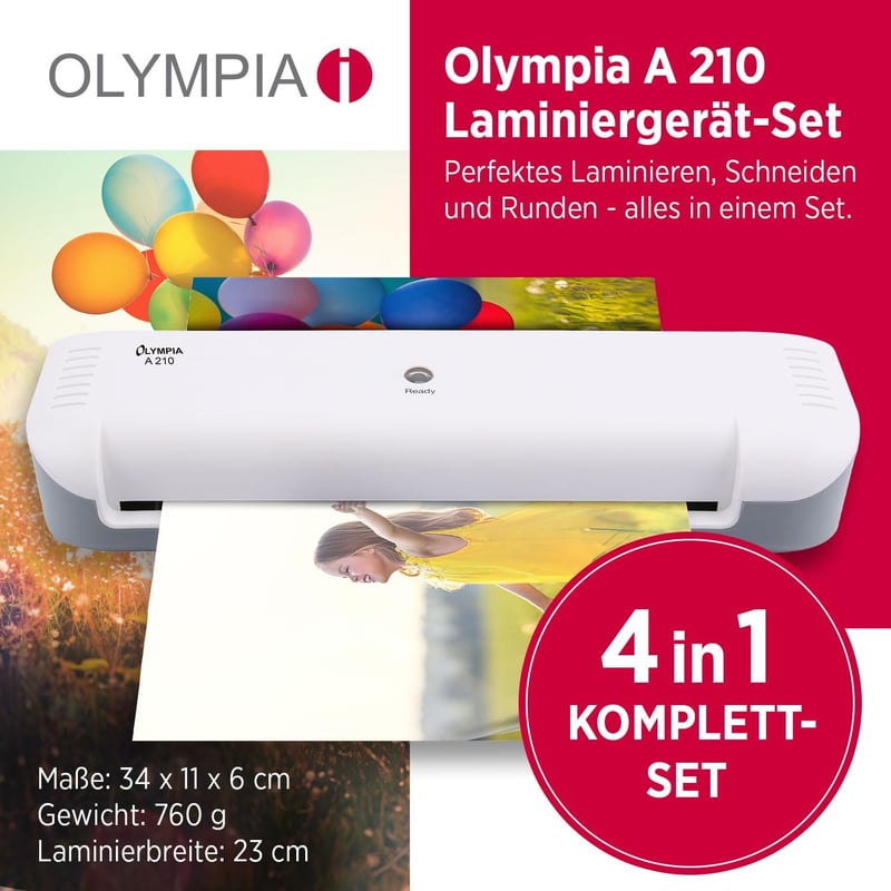 Olympia A210 4in1 Laminiergerät A4 mit Papierschneider und Folien