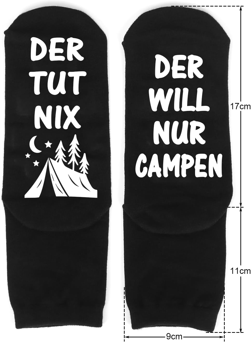 Lustige schwarze Campingssocken für Männer – kreatives Geschenk für Anlässe