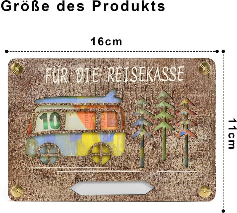 Personalisierte Holz Grußkarte für Geldgeschenke an Paare