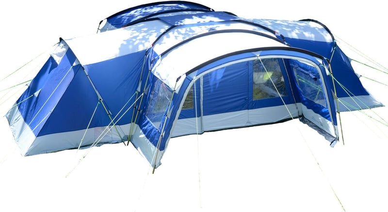 Skandika Familienzelt Nimbus für 12 Personen | Wasserdicht mit 3 Schlafkabinen, 5000 mm Wassersäule