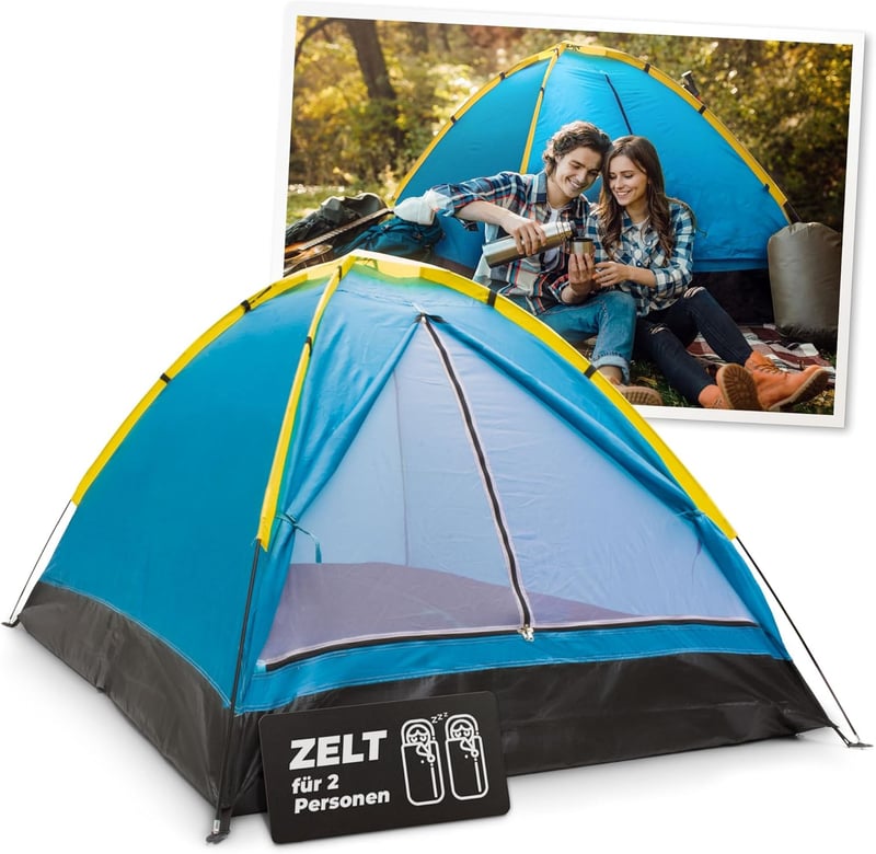 Wurfzelt für 2 Personen – leichtes, wasserdichtes Campingzelt 205x150 cm