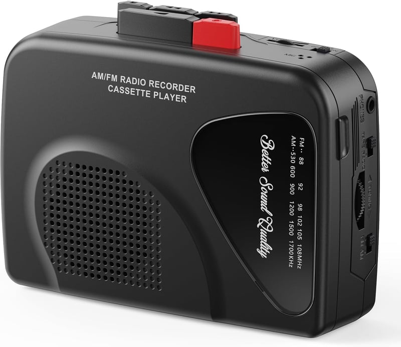 Tragbarer Kassettenspieler mit AM/FM-Radio und eingebauten Lautsprechern