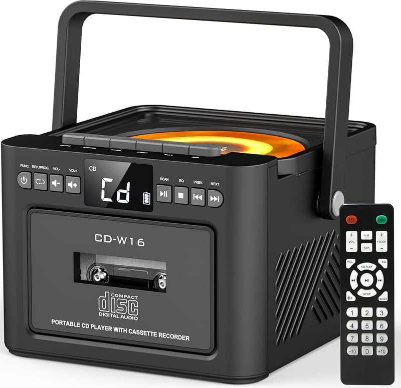 Tragbarer Greadio CD-Player mit Bluetooth, Radio und 5000mAh Akku