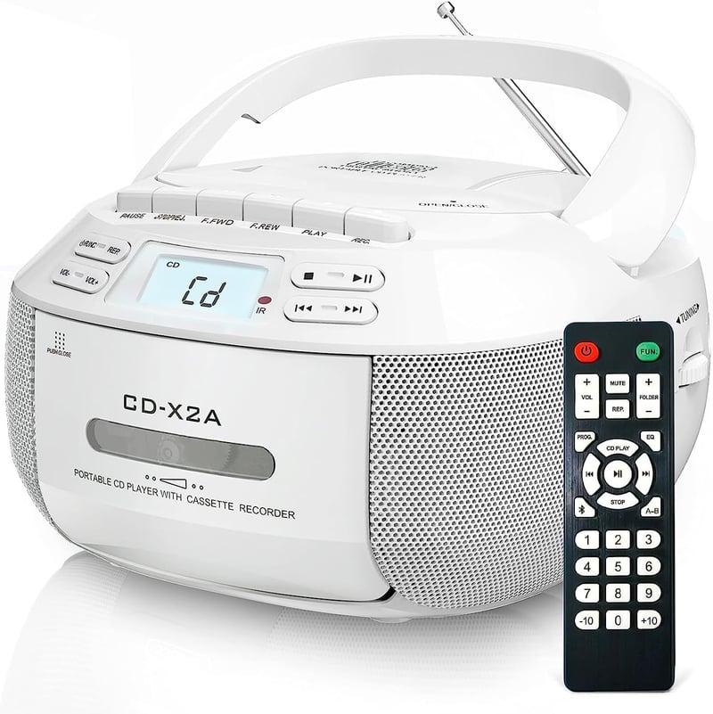 Tragbarer Bluetooth-CD-Player und Kassettenspieler mit Radio für Kinder