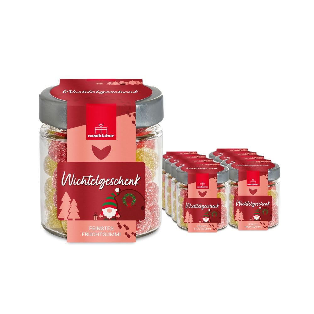 Wichtelgeschenk: Fruchtgummi im Geschenkglas 120g für Familie und Freunde