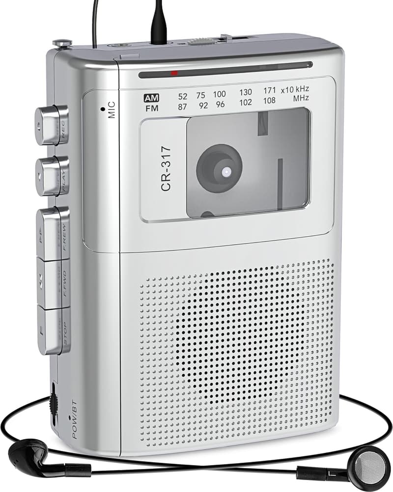Portabler Kassettenrekorder mit Bluetooth und großem Lautsprecher