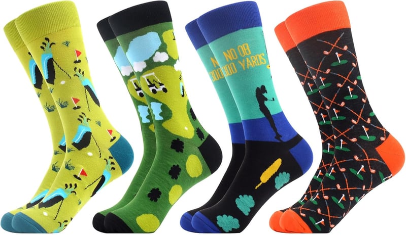 Lustige bunte Baumwollsocken für Männer – 4 Paar Neuheiten