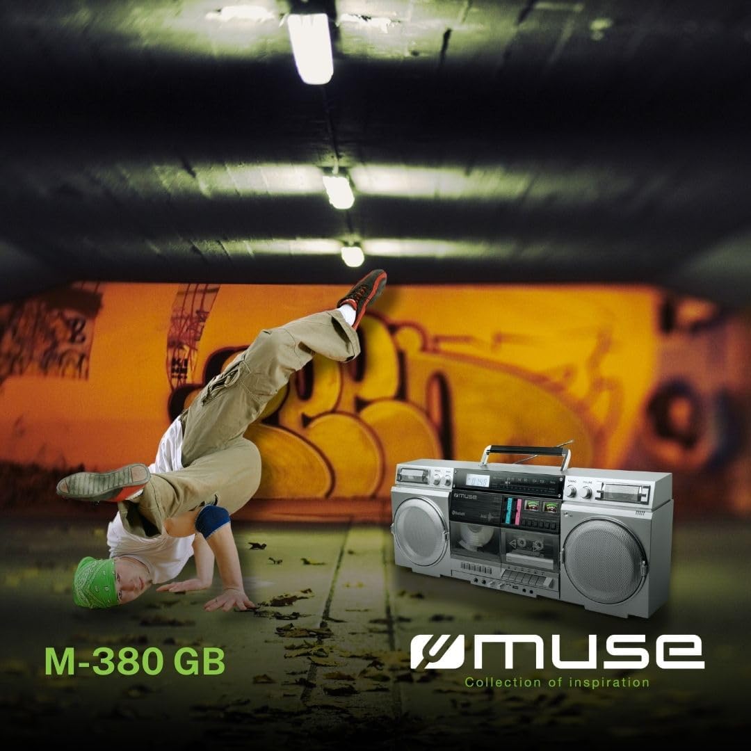 Retro Boombox MUSE M-380GBS mit CD-Player, AUX & Bluetooth