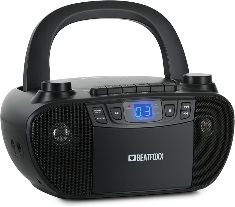 Beatfoxx CDB-1016 Boombox mit Kassette, CD-Player und AUX für Kinder & Erwachsene