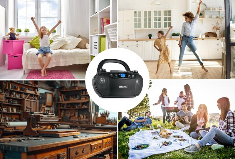 Beatfoxx CDB-1016 Boombox mit Kassette, CD-Player und AUX für Kinder & Erwachsene