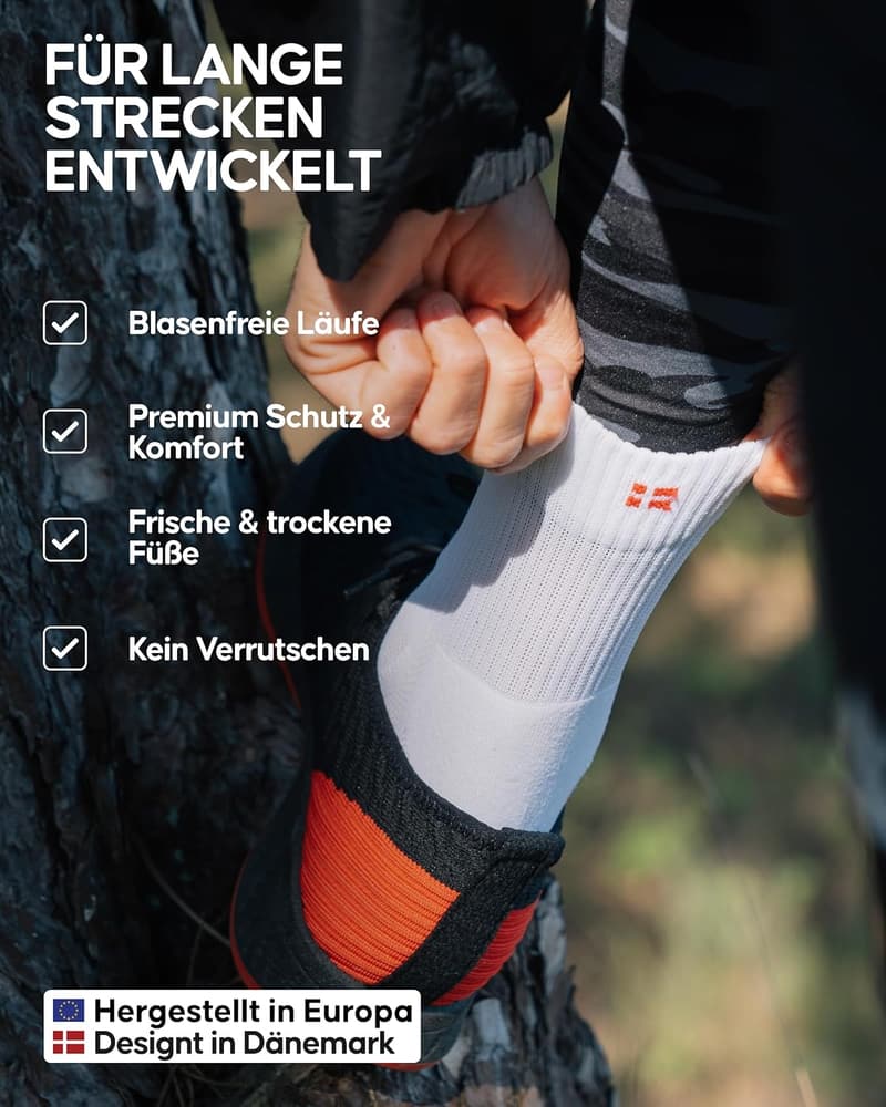 DANISH ENDURANCE Quarter Laufsocken – 3 Paar, atmungsaktiv & gepolstert