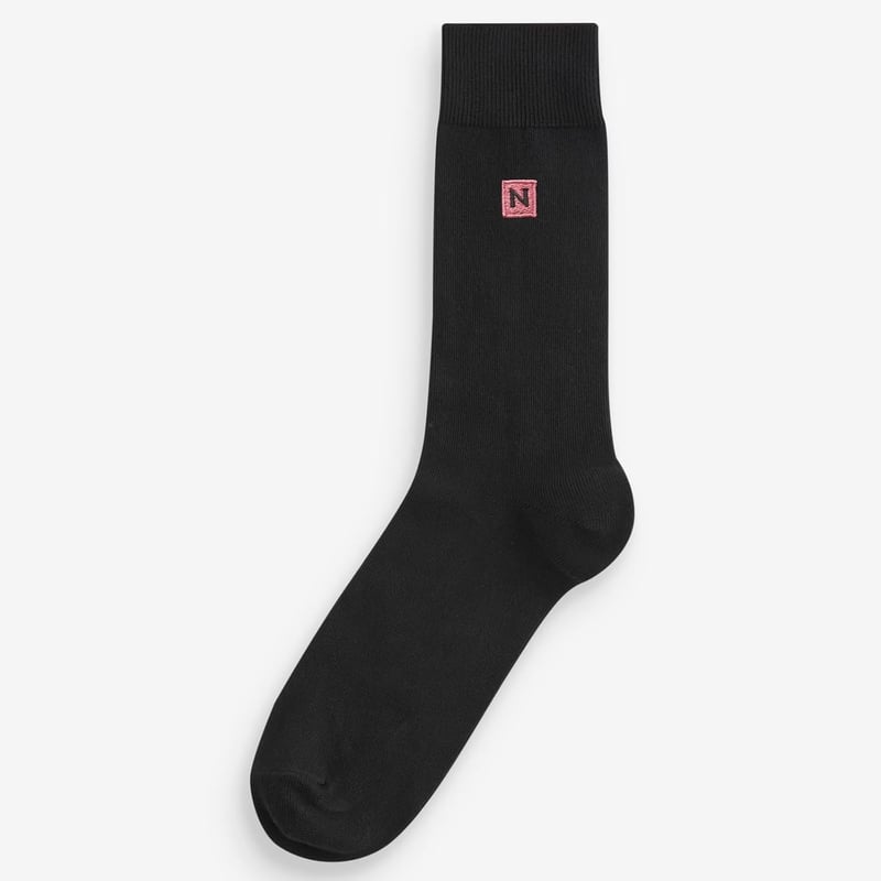 Schwarze Herrensocken mit Stickerei, 8er Pack, langlebige Frische