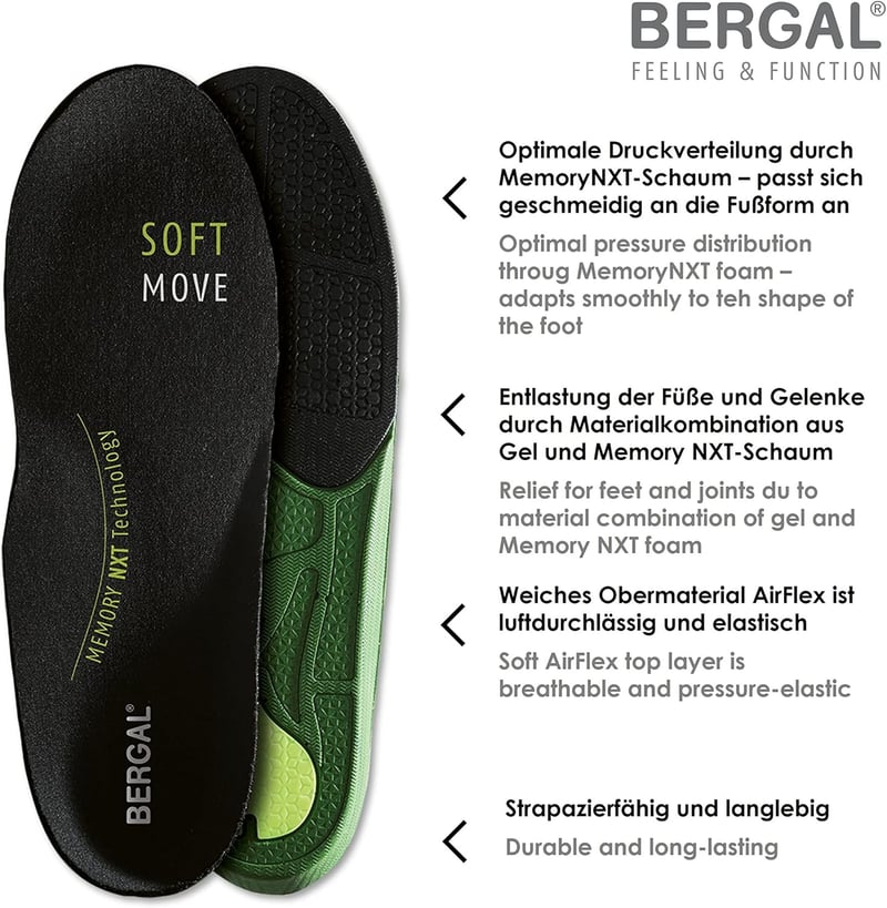 Komfortable Gel-Einlegesohlen mit Memory-Schaum für Freizeitschuhe
