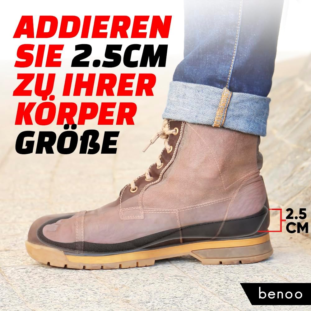 Bequeme Einlegesohlen zur Körpergrößenerhöhung für Herren (2,5 cm)