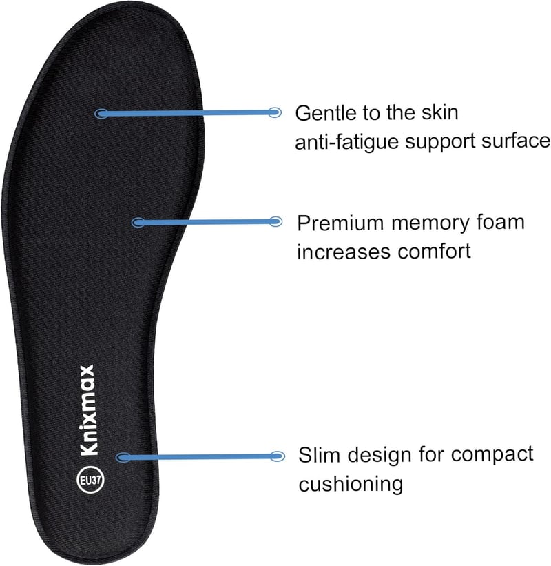 Knixmax Komfort Einlegesohlen aus Memory-Schaum für Herren und Damen Gr. 36-47 EU