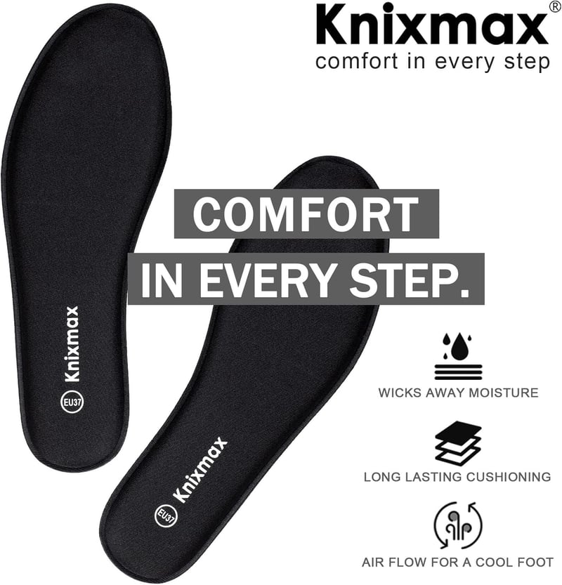 Knixmax Komfort Einlegesohlen aus Memory-Schaum für Herren und Damen Gr. 36-47 EU