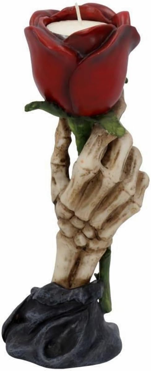 Halloween Kerzenhalter aus Kunstharz – Gruseliges Fingerrosen-Dekor