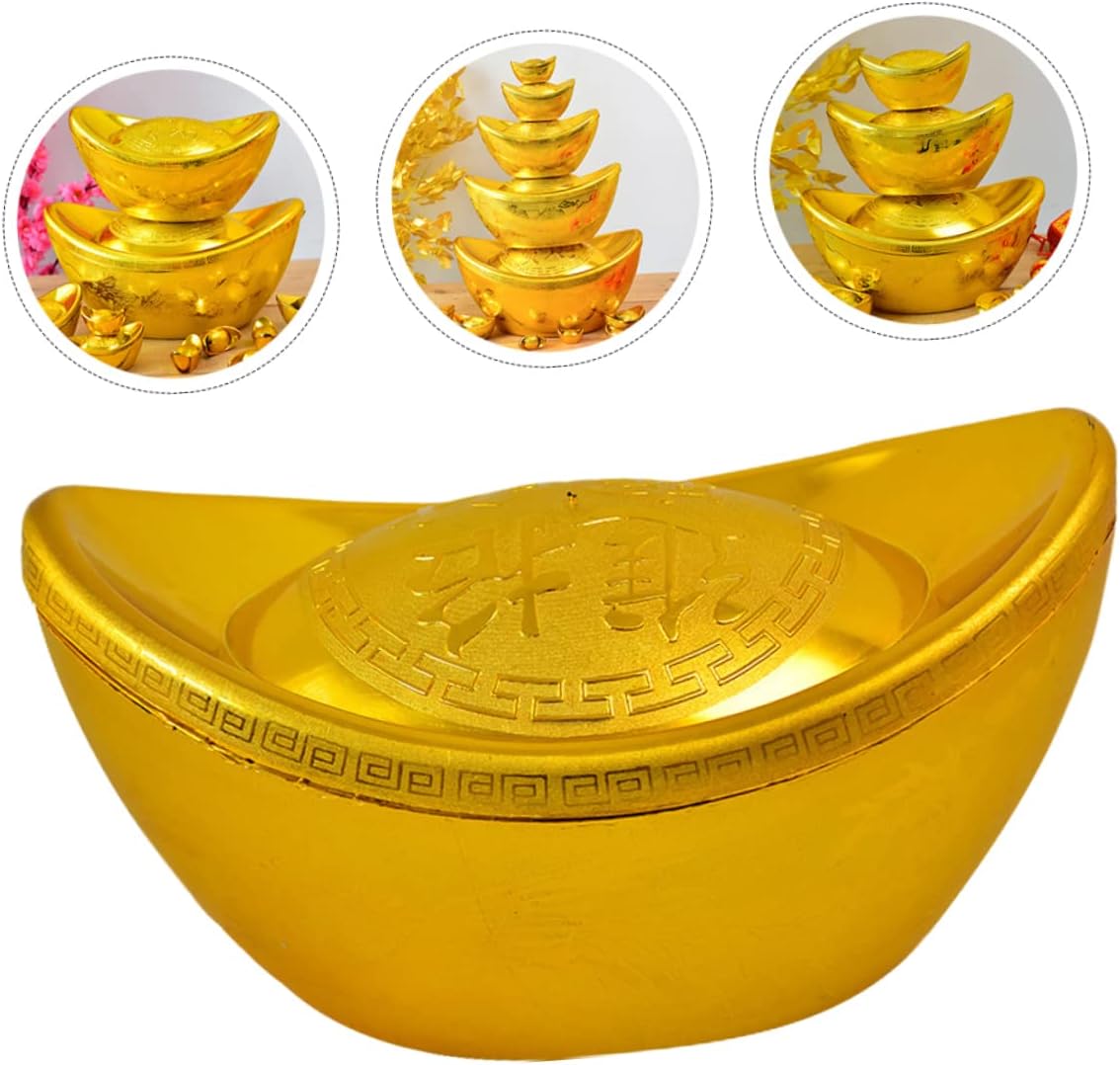 Goldenes Barren Ornament für Büro-Dekoration und Feng Shui-Reichtum