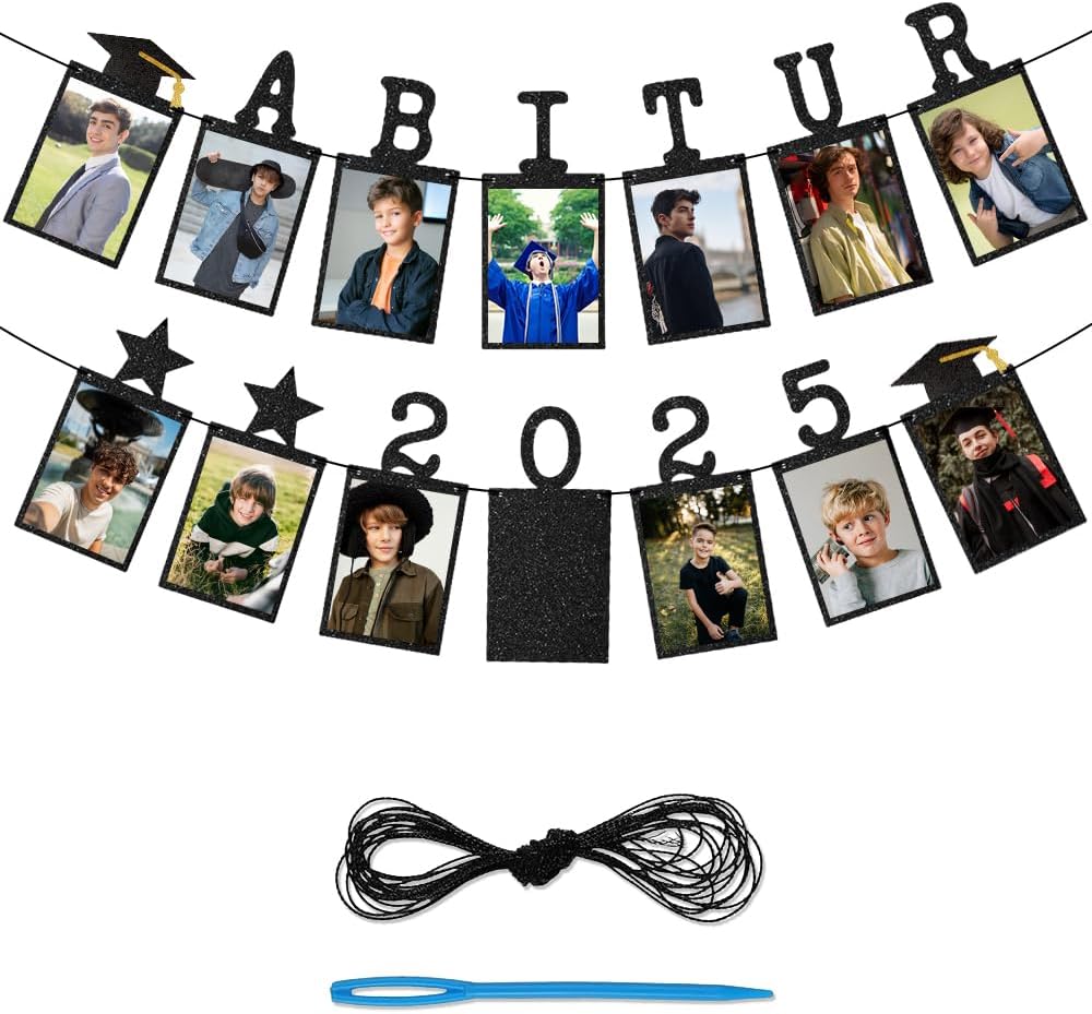 Abitur 2025 Fotogirlande - Abschlussdekoration für Feiern