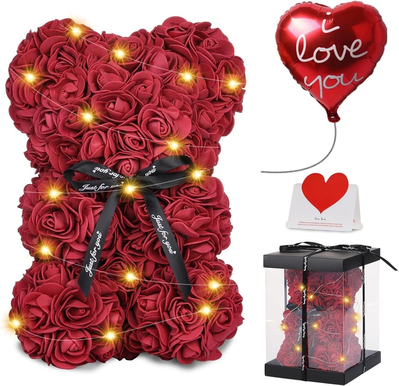 Rosenbär - Geschenk zum Muttertag mit 250 Rosen in Geschenkbox