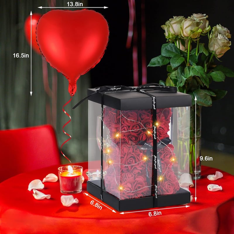 Rosenbär - Geschenk zum Muttertag mit 250 Rosen in Geschenkbox