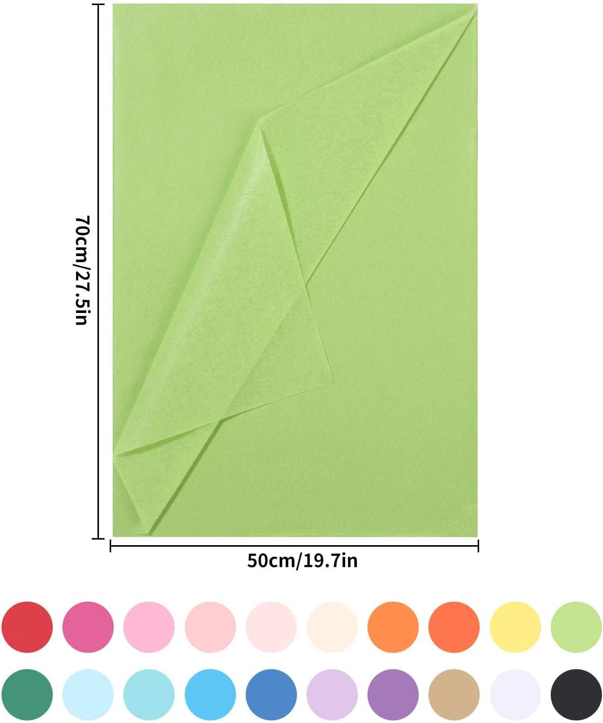 Buntes Seidenpapier 120 Blatt, 20 Farben, 50x70 cm für DIY Ostern