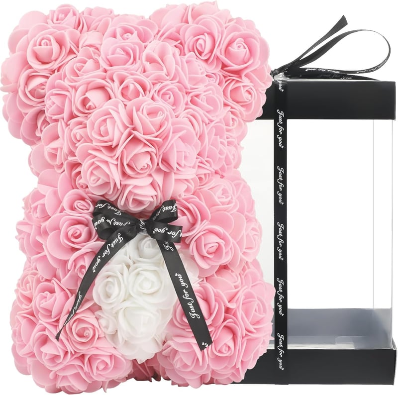 Muttertagsgeschenk: Rosenbär (10in, Pink) in Geschenkbox für Frauen