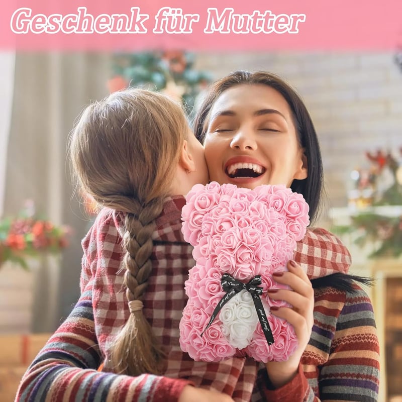 Muttertagsgeschenk: Rosenbär (10in, Pink) in Geschenkbox für Frauen