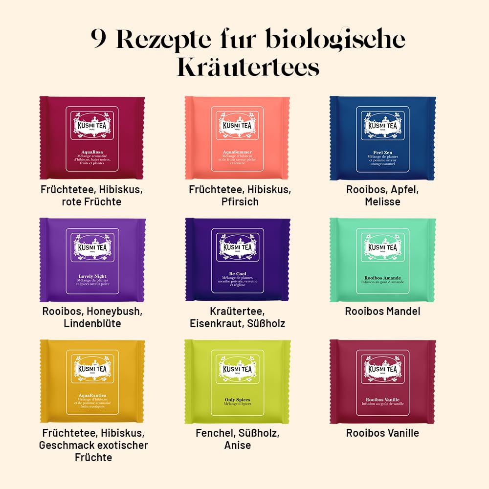 Kräutertee Geschenkset für Paare - 9 Sorten koffeinfrei, bio