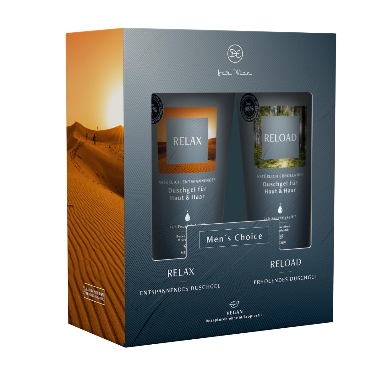 Wellness Geschenkset für Männer | 2x200ml Duschgel 2 in 1