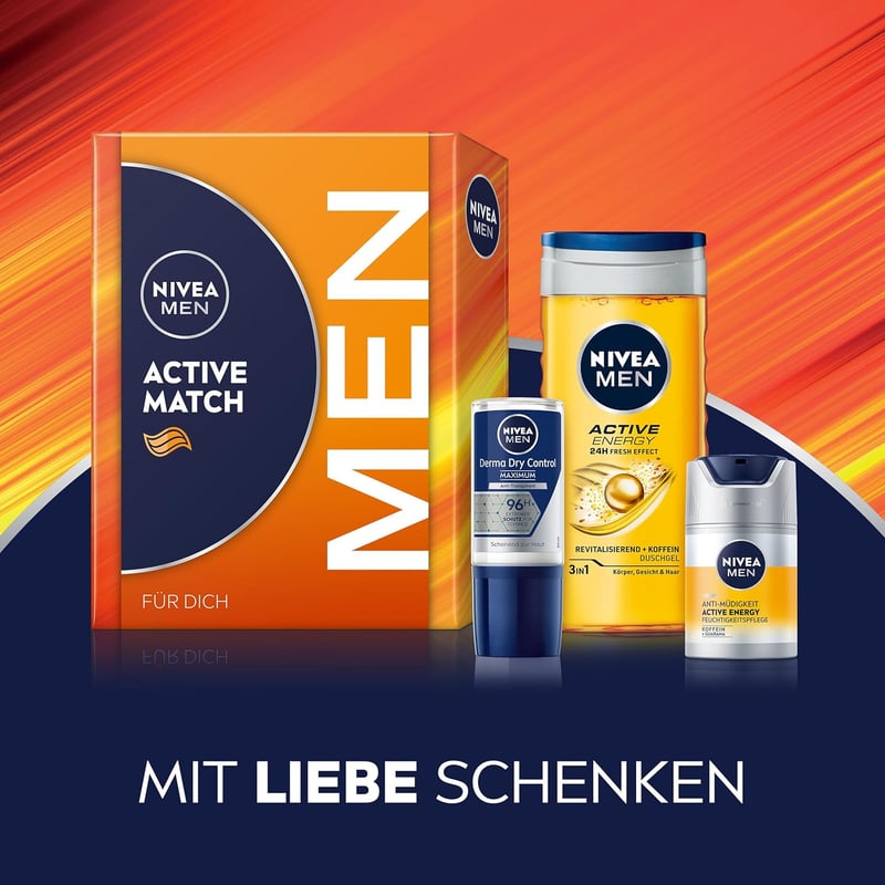 NIVEA MEN Active Match Geschenkset für müde Haut mit Duschgel und Deo