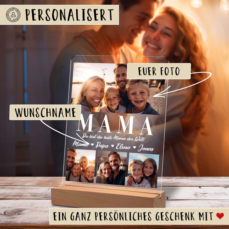 Personalisierte Fotogeschenke für Mama aus Acrylglas zum Muttertag