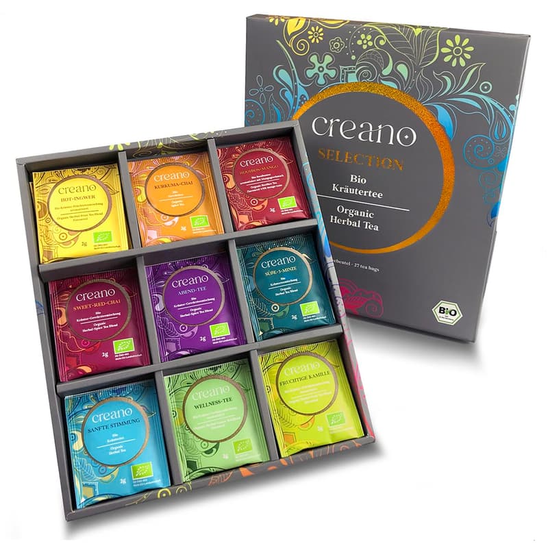 Bio Kräutertee Geschenkset – 27 Teebeutel in 9 Sorten – 54g