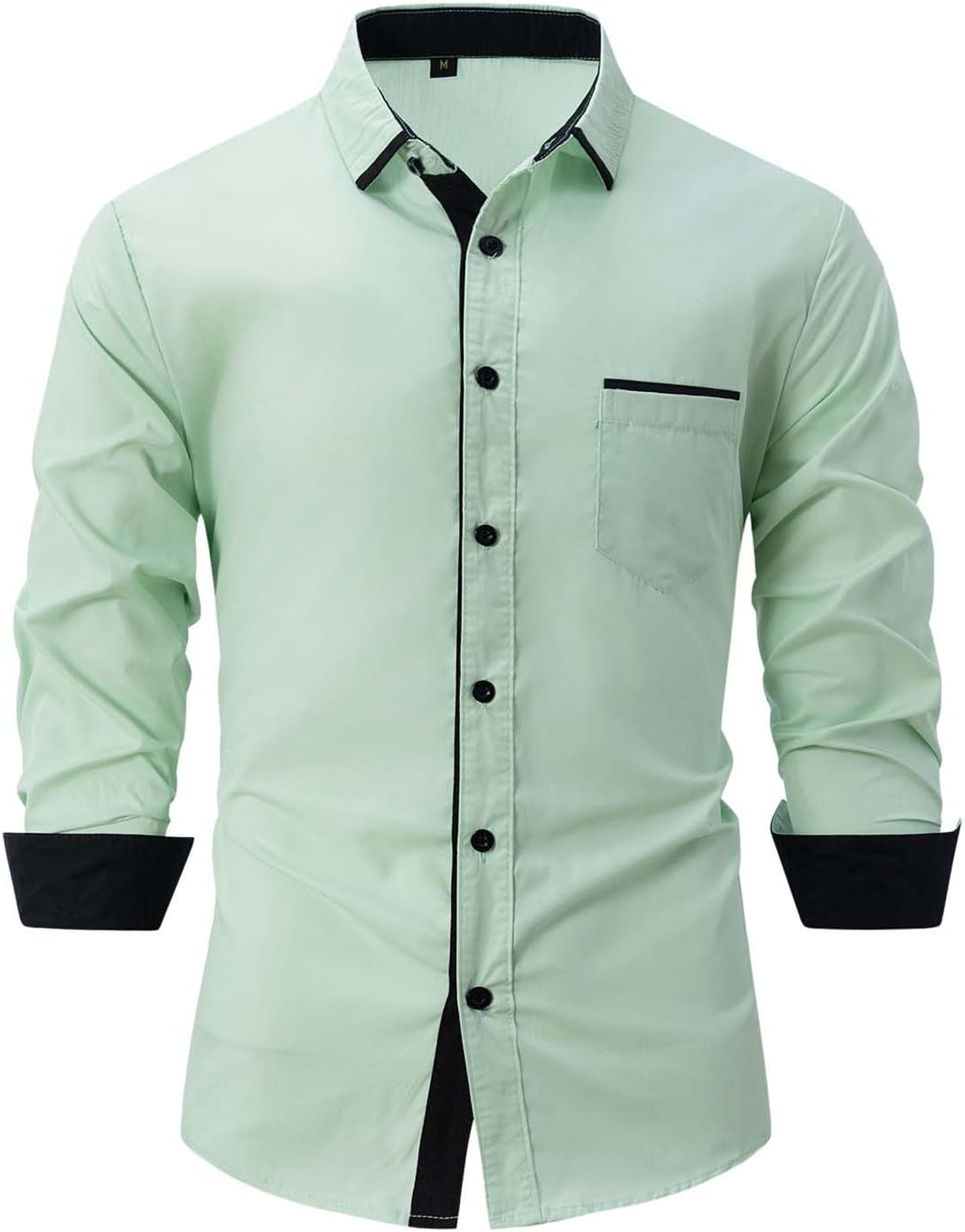 Bügelfreies Slim Fit Hemd für Herren mit Kontrast und Brusttasche