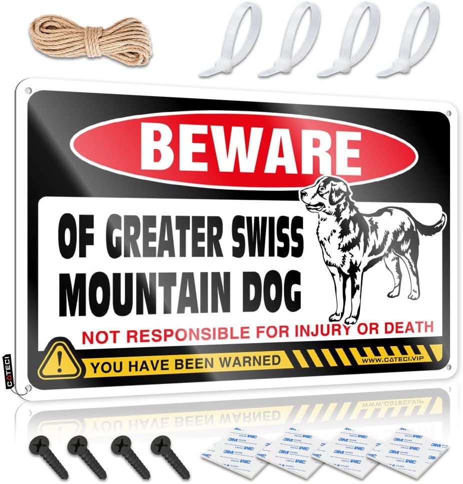Vorsicht-Schild für Männerhöhle – Großer Schweizer Sennenhund – 20 x 30 cm