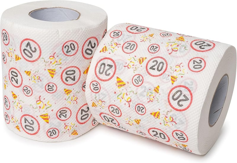 Lustiges Klopapier für 20. Geburtstag, 2 Rollen, Party-Dekoration