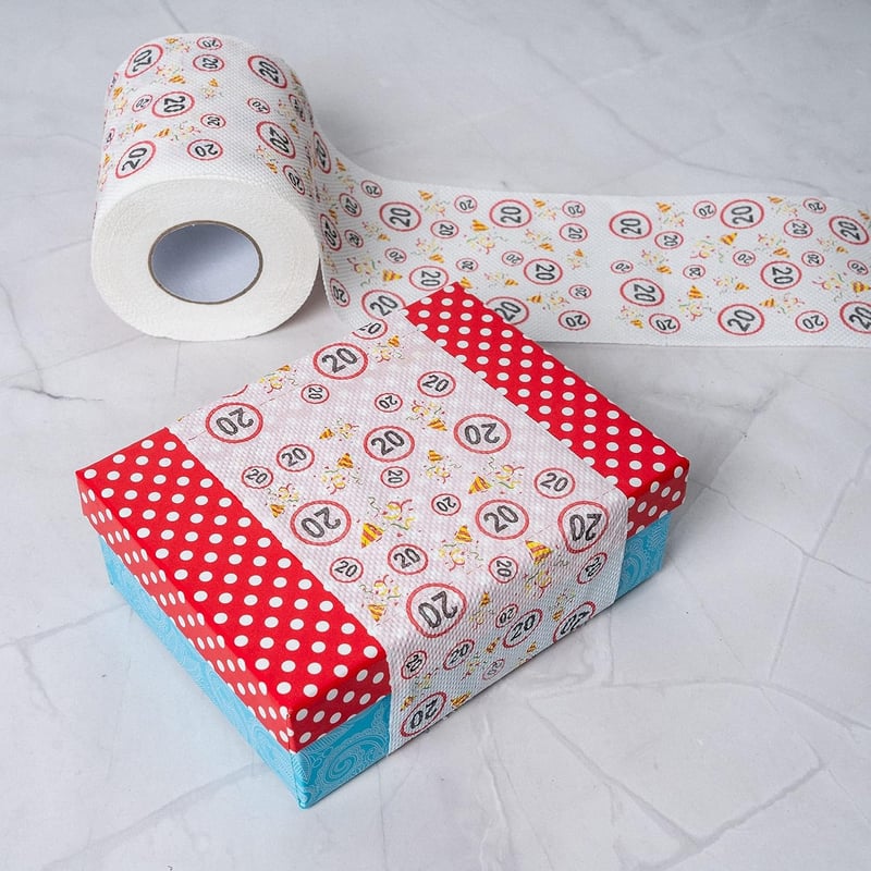 Lustiges Klopapier für 20. Geburtstag, 2 Rollen, Party-Dekoration