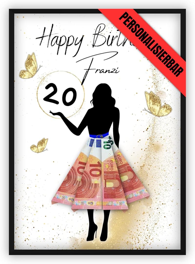 Geldgeschenk zum 20. Geburtstag für beste Freundin - kreativ verpackt