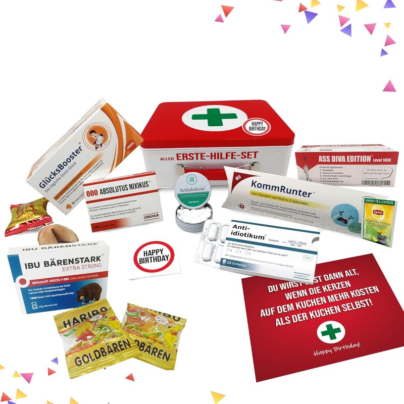 Witziges Erste-Hilfe-Set als Geburtstagsgeschenk - Geschenkbox