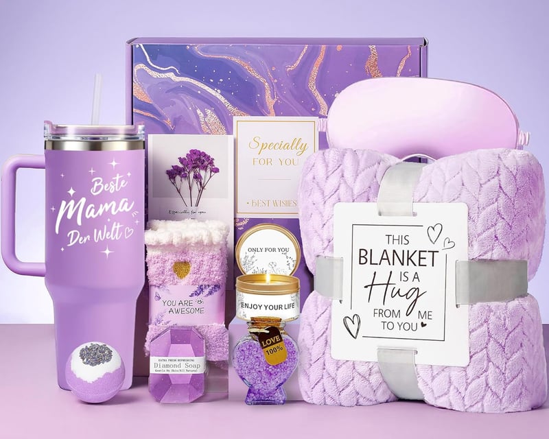 Muttertagsgeschenkset für Mama: 40OZ Kaffeebecher & Kuscheldecke