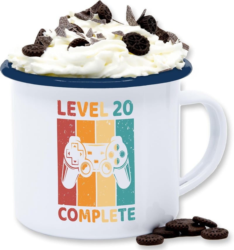 20. Geburtstag Emaille Tasse 
